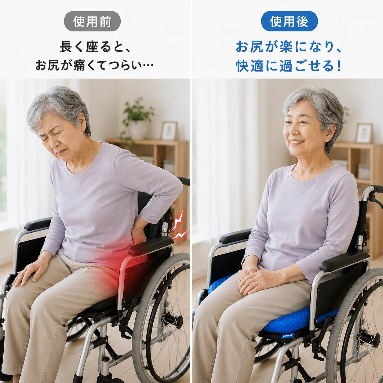 SUZUZA｜涼座 冷却ジェルクッション -体圧をやさしく分散し、長時間でもムレにくく快適